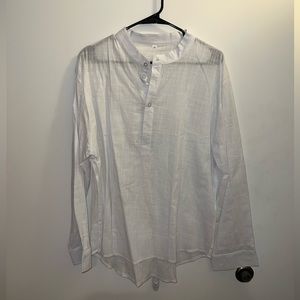 Grandfather collar white shirt